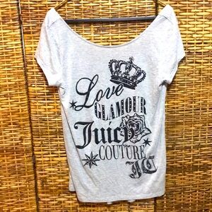 EUC Juicy Couture Grey Black Graphic glitter Crown XL